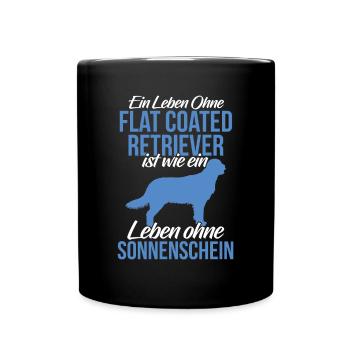 Life without a Flat Coated Retriever - Full Colour Mug - black - Front
