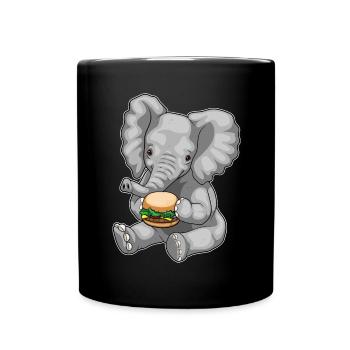 Elefant Cheeseburger - Tasse einfarbig - Schwarz - Vorne