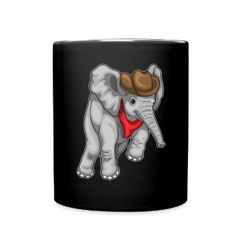 Chapeau de Cowboy éléphant Cowboy - Mug uni - noir - Devant