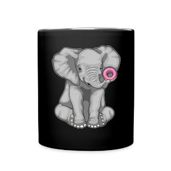 Elefant Donut - Tasse einfarbig - Schwarz - Vorne