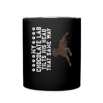 Schoko Brauner Labrador Retriever Hund - Tasse einfarbig - Schwarz - Vorne