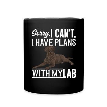 Schoko Brauner Labrador Retriever Hund - Tasse einfarbig - Schwarz - Vorne