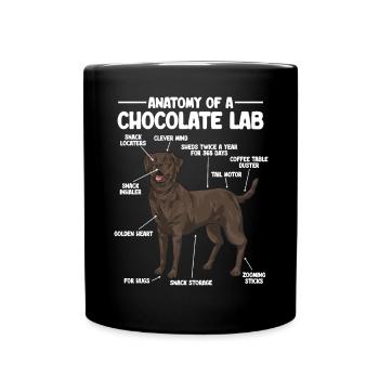 Schoko Brauner Labrador Retriever Hund - Tasse einfarbig - Schwarz - Vorne