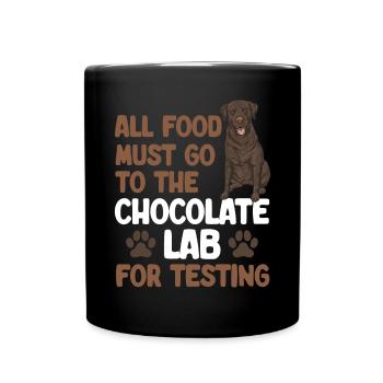 Schoko Brauner Labrador Retriever Hund - Tasse einfarbig - Schwarz - Vorne