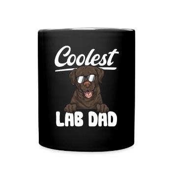 Schoko Brauner Labrador Retriever Hund - Tasse einfarbig - Schwarz - Vorne