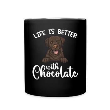 Chocolate Brown Labrador Retriever Dog - Full Colour Mug - black - Front