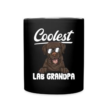 Schoko Brauner Labrador Retriever Hund - Tasse einfarbig - Schwarz - Vorne
