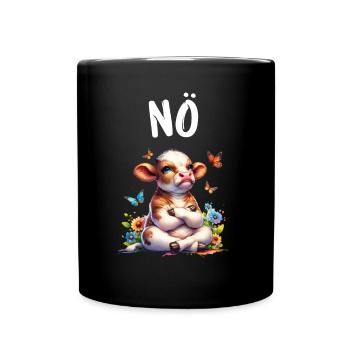 Cow Saying Nope for Boys and Girls - Full Colour Mug - black - Front
