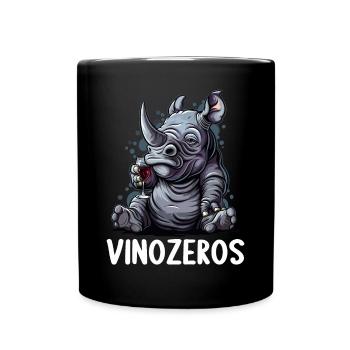 Vinozeros Weinkenner Weintrinker Weinliebhaber - Tasse einfarbig - Schwarz - Vorne
