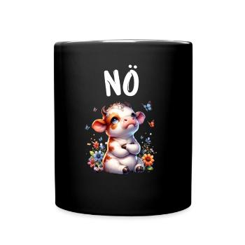 Cow Saying Nope for Boys and Girls - Full Colour Mug - black - Front