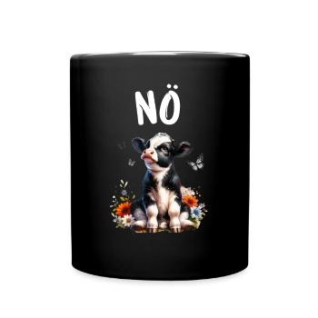Cow Saying Nope for Boys and Girls - Full Colour Mug - black - Front