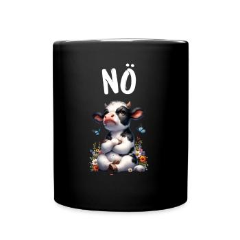 Cow Saying Nope for Boys and Girls - Full Colour Mug - black - Front