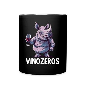 Vinozeros Weinkenner Weintrinker Weinliebhaber - Tasse einfarbig - Schwarz - Vorne