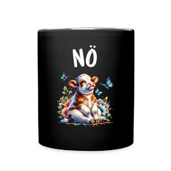 Cow Saying Nope for Boys and Girls - Full Colour Mug - black - Front