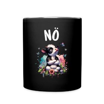 Cow Saying Nope for Boys and Girls - Full Colour Mug - black - Front