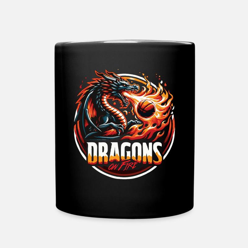 Dragons on Fire Basketball - Tasse einfarbig - Schwarz