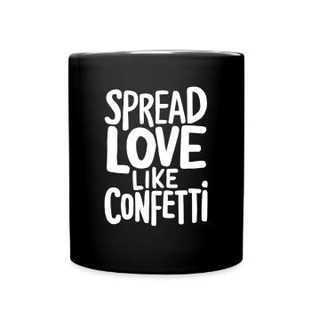 Répandre l’amour comme un motif de confettis - Mug uni - noir - Devant