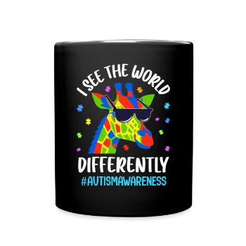 Autismus Autist Autistisch - Tasse einfarbig - Schwarz - Vorne