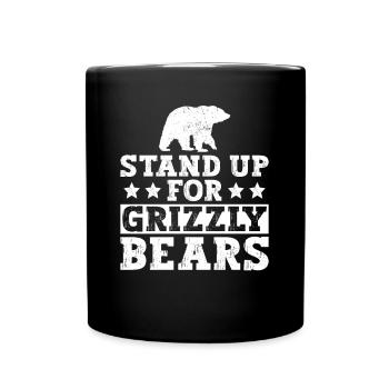 Grizzlybär Tierrechte Braunbär - Tasse einfarbig - Schwarz - Vorne