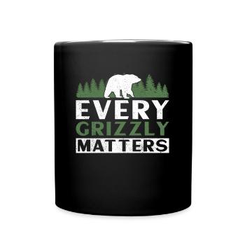 Grizzlybär Tierrechte Braunbär - Tasse einfarbig - Schwarz - Vorne