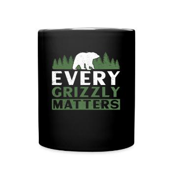 Grizzlybär Tierrechte Braunbär - Tasse einfarbig - Schwarz - Vorne