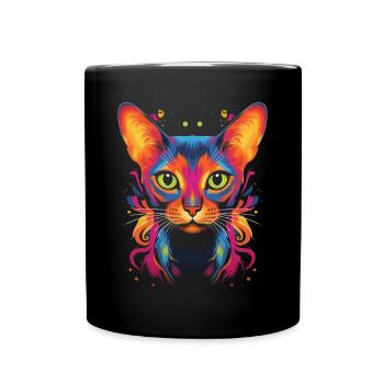 Abyssinian Cat Pop Art - Full Colour Mug - black - Front