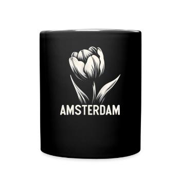 Amsterdam Tulipe Pays-Bas - Mug uni - noir - Devant