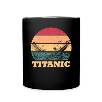 Titanic Retro Sonnenuntergang Titanic 1912 Unterga - Tasse einfarbig - Schwarz - Vorne