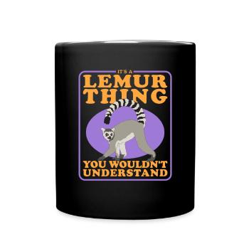 Lemur ring-tailed lemur lemur ringtail lemur gift - Full Colour Mug - black - Front