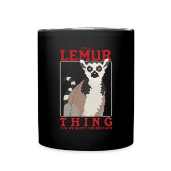 Lemur Ringelschwanz Lemuren Katta Lemure Geschenk - Tasse einfarbig - Schwarz - Vorne