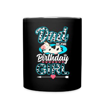 Dad Cowboy Birthday Family Matching Party - Full Colour Mug - black - Front