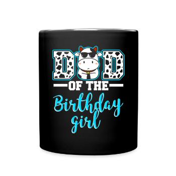 Dad Cowboy Birthday Family Matching Party - Full Colour Mug - black - Front