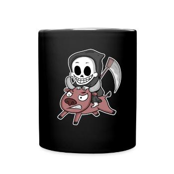 Grim Reaper Cow Motif - Full Colour Mug - black - Front