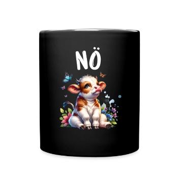 Cow Saying Nope for Boys and Girls - Full Colour Mug - black - Front