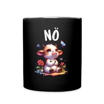 Cow Saying Nope for Boys and Girls - Full Colour Mug - black - Front