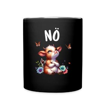 Cow Saying Nope for Boys and Girls - Full Colour Mug - black - Front