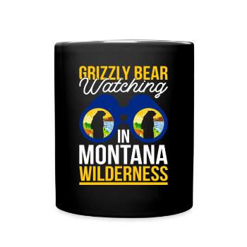 Grizzlybär Montana Braunbär Bär - Tasse einfarbig - Schwarz - Vorne