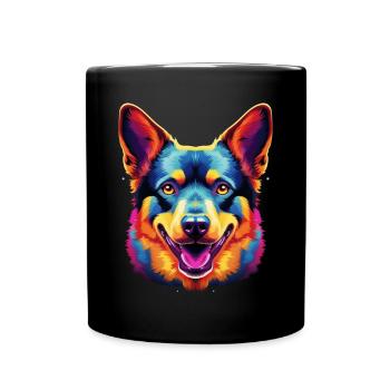 Australian Cattle Dog Pop Art - Full Colour Mug - black - Front