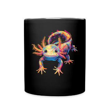 Axolotl Amphibian Pop Art - Full Colour Mug - black - Front