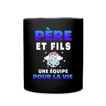 Father Son Unicorn Team For Life Duo Man - Full Colour Mug - black - Front