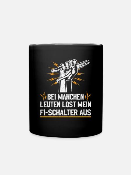 Mein FI-Schalter und ich Witz mit Spannung - Tasse einfarbig - Schwarz
