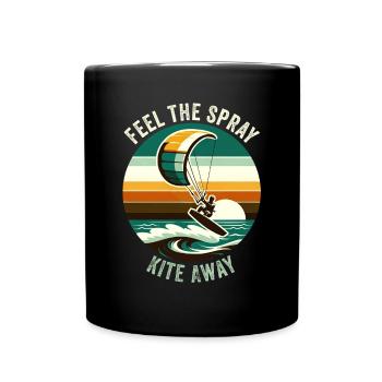 Kitesurf Sentez le cerf-volant de pulvérisation - Mug uni - noir - Devant