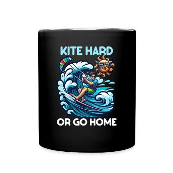 Kitesurf Kite fort ou rentrez chez vous - Mug uni - noir - Devant