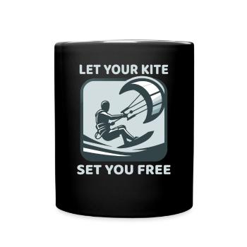 Kitesurf Laissez votre cerf-volant vous libérer Kitesurfeur - Mug uni - noir - Devant