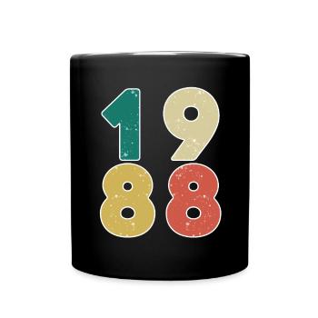 1988 - Jahrgang 1988 - Baujahr 1988 - Tasse einfarbig - Schwarz - Vorne