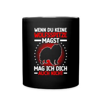 Wolfspitz ne t’aime pas non plus Keeshond - Mug uni - noir - Devant