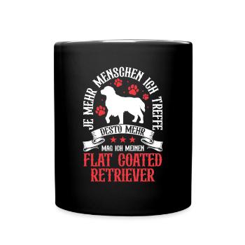 Flat Coated Retrievers like more - Full Colour Mug - black - Front