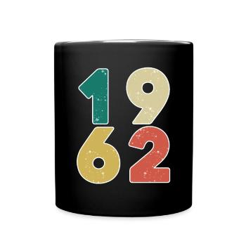 1962 - Jahrgang 1962 - Baujahr 1962 - Tasse einfarbig - Schwarz - Vorne