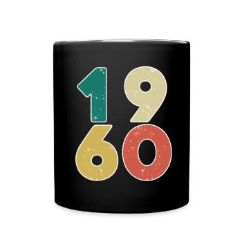 1960 - Jahrgang 1960 - Baujahr 1960 - Tasse einfarbig - Schwarz - Vorne