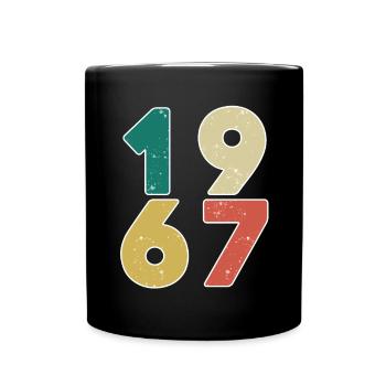 1967 - Jahrgang 1967 - Baujahr 1967 - Tasse einfarbig - Schwarz - Vorne